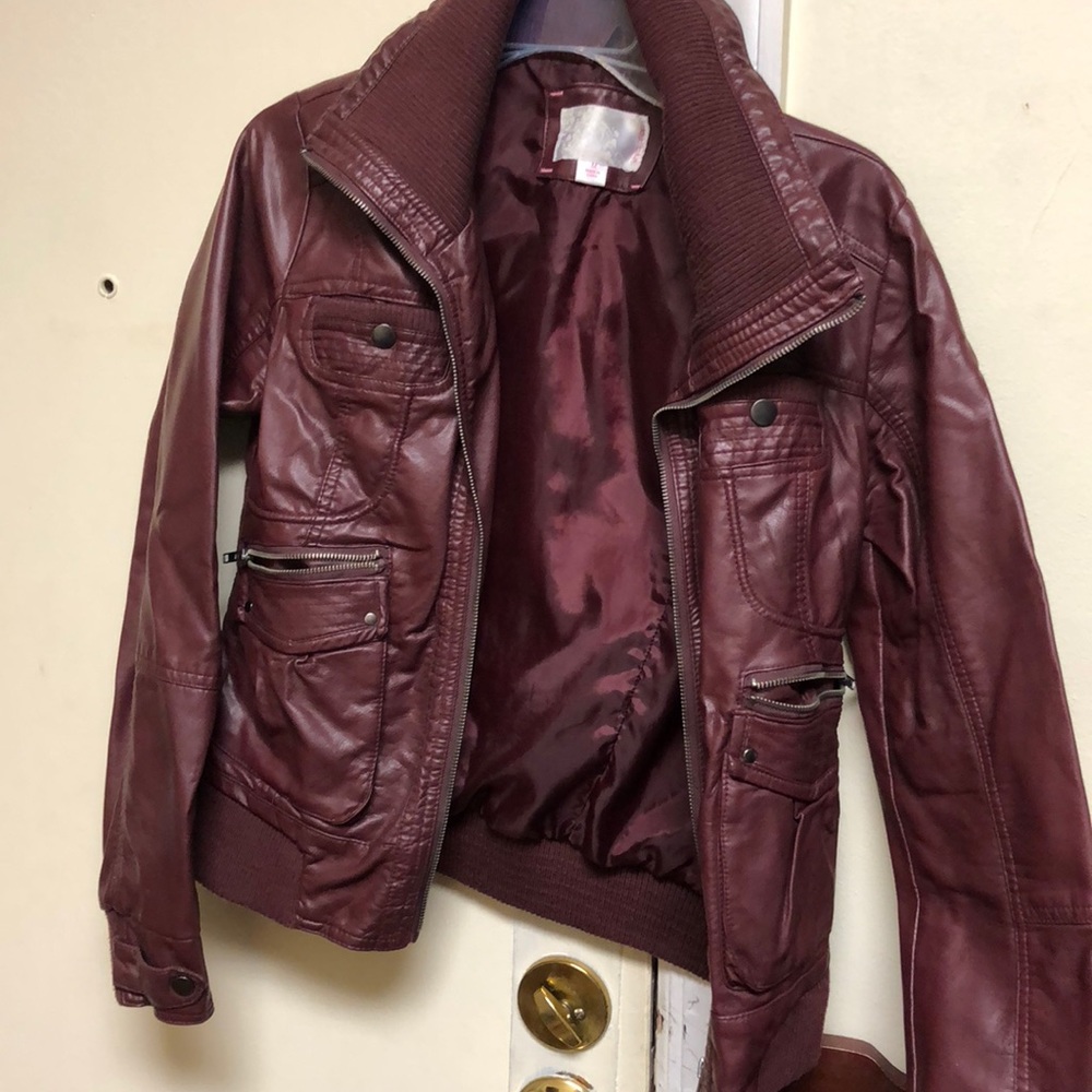 Xhilaration pleather red/burgundy jacket